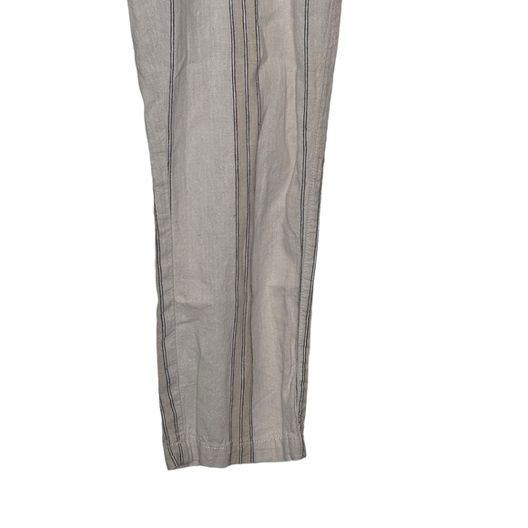 Anthropologie Women Pants Striped Linen Pull On Pockets Tassel Tie Boho Beige XS - Picture 2 of 11